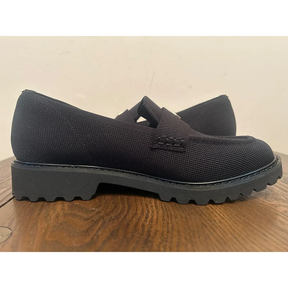 VIVAIA Women's Round Toe Platform Chunky Heel Loafers Size 9.5